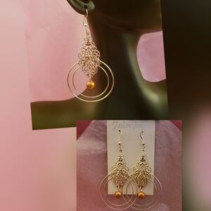 Elegant Gold and Silver Dangle Earrings